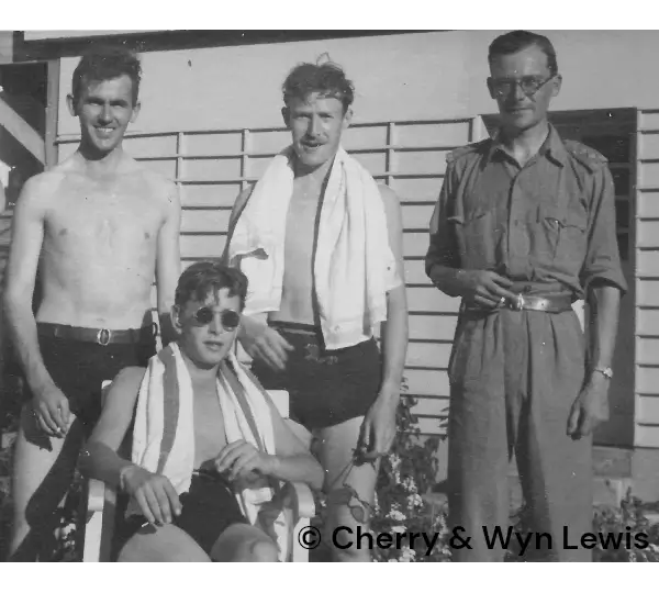 1945 At the Cricket Club of Inida pool, Wyn on left