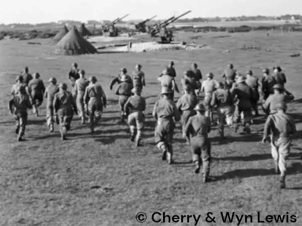 Gun crews running